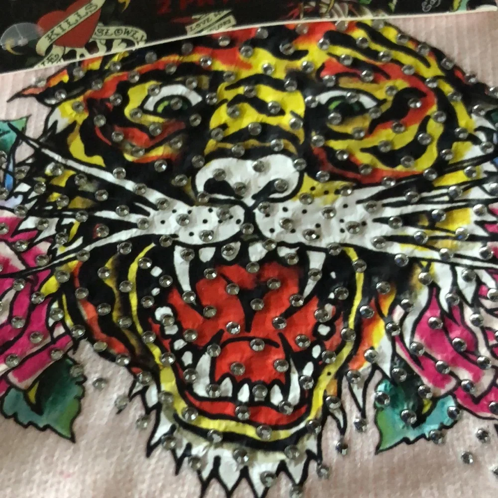 Ed Hardy Women’s Beanie Hats with Tiger and Floral Design